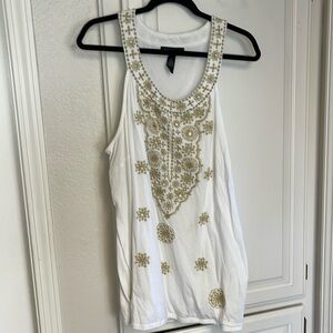 Summer white and gold top